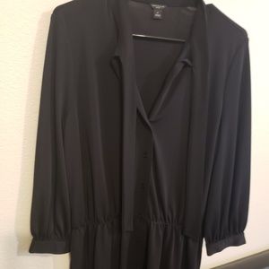 Ann Taylor Lg Petite Button Down Blouse with Tie